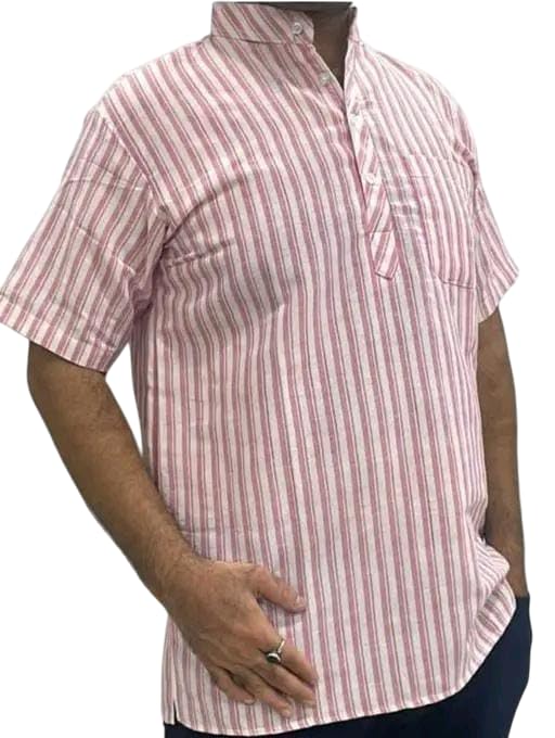 Great India Textile Men’s Short Kurta | Khadi Cotton Ethnic Casual Wear | Collared Neck Half Sleeve Kurta's for Daily-image-26