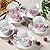 GY 12 PCS Tea Set - 7oz New Bone China tea Cups and Saucers with Pink Flower Pattern Porcelain Cups for Mocha Cappuccino Tea and coffee