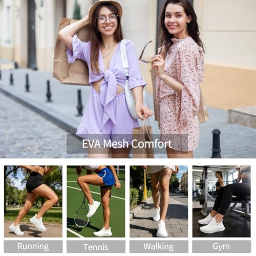 Image of Running Shoes Women Tennis Sneakers Slip on Walking Gym Non Slip Work Workout Athletic Casual Jogging Shoe