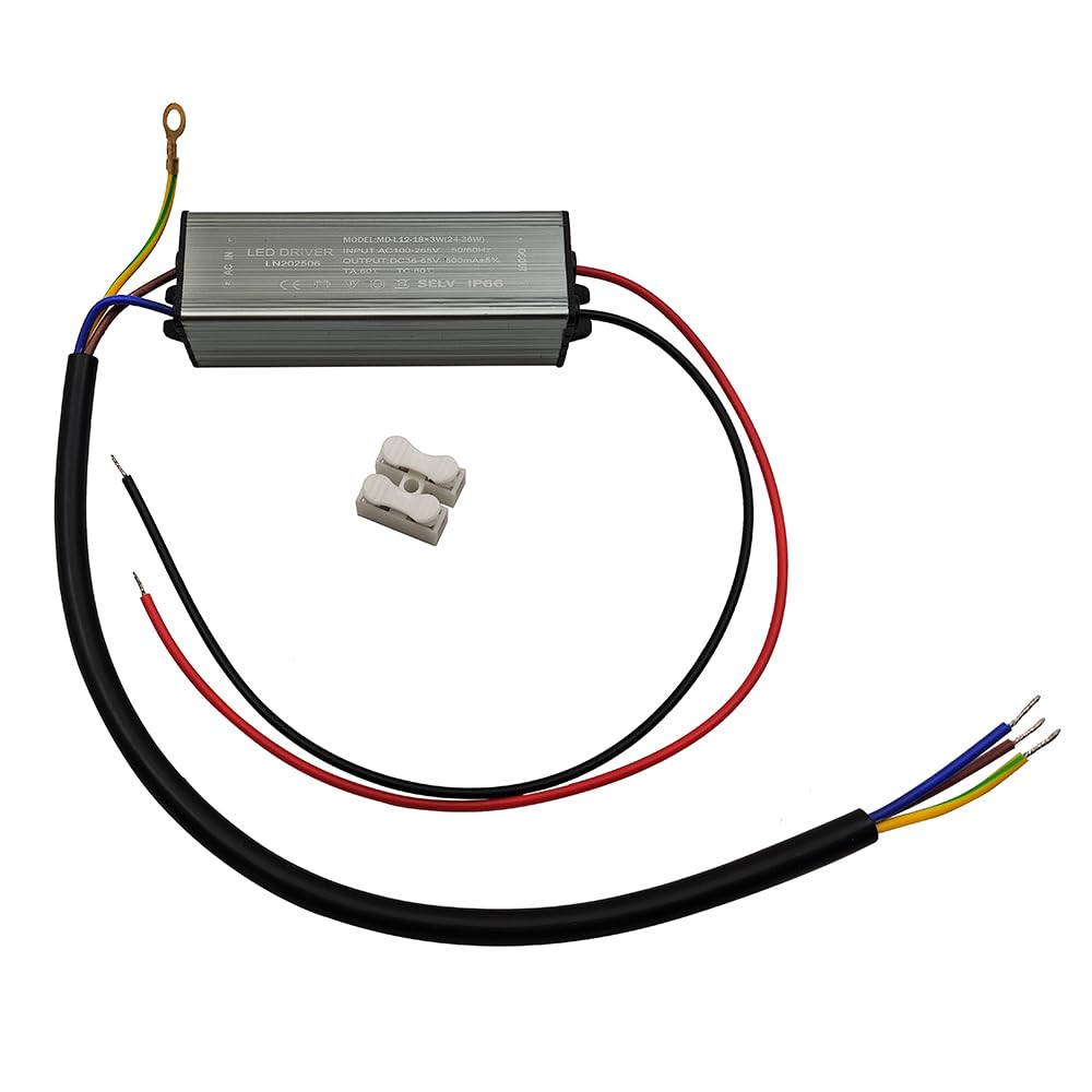 Aluminium IP66 (12-18) X 3W LED Driver 600mA (Constant Current Output) / DC 36-65V (Voltage Output) / AC 100-265V (Input votage) Waterproof Power Supply Lighting Transformer Drivers Ballast