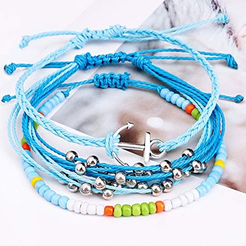 Softones VSCO String Wave Bracelets for Women Handmade Colorful Waterproof Adjustable Braided Beach Bracelet Set for Women - Image 6