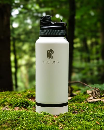 LIEBHUND ThermoBott - 700ml Trinkflasche Wasserflasche aus isoliertem Edelstahl Thermosflasche für Hunde mit Napf