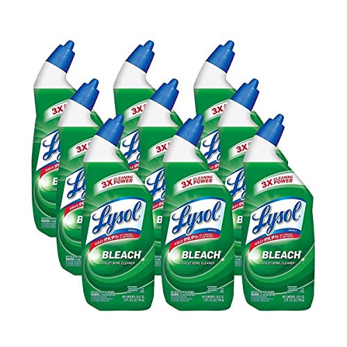 Lysol Power Toilet Bowl Cleaner, Bleach, 24oz, Pack of 12