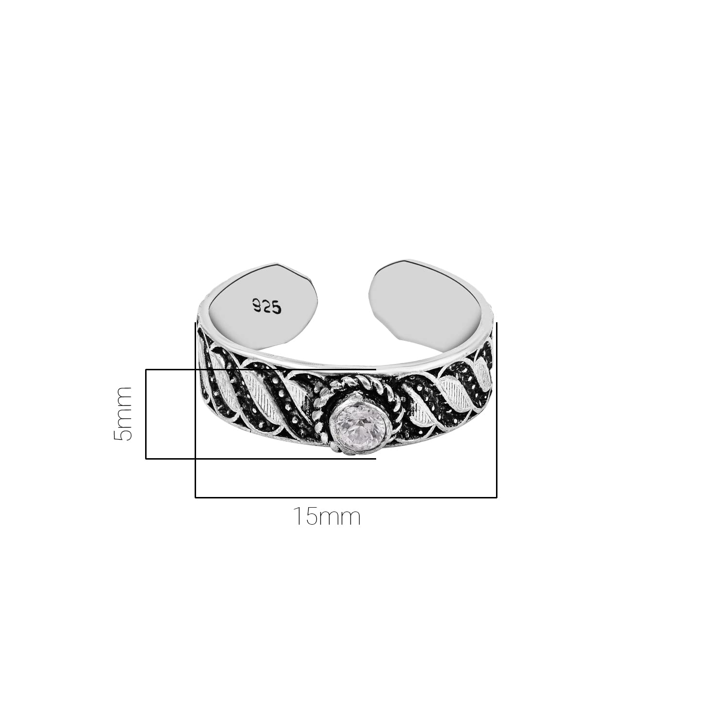 Sparkling 925 Sterling Valentine Toe Rings For Couples