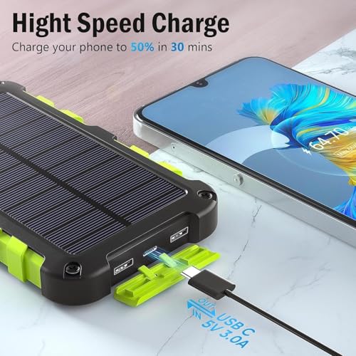 Power Bank Solar TOENNESEN para Camping con Doble USB y Linterna Multicolor 4