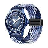 Nylon Armbänder mit Blancpain X Swatch 22mm Armband, mit Magnetverschluss Verstellbares Weiche Atmungsaktive Langlebige Sport Ersatzarmband für Blancpain X Swatch 22mm Uhrenarmband (2,Eine Grösse)