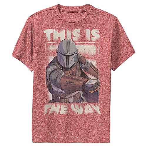 T-shirt Star Wars Mandalorian pour garçon - Tee-shirt rouge chiné taille M