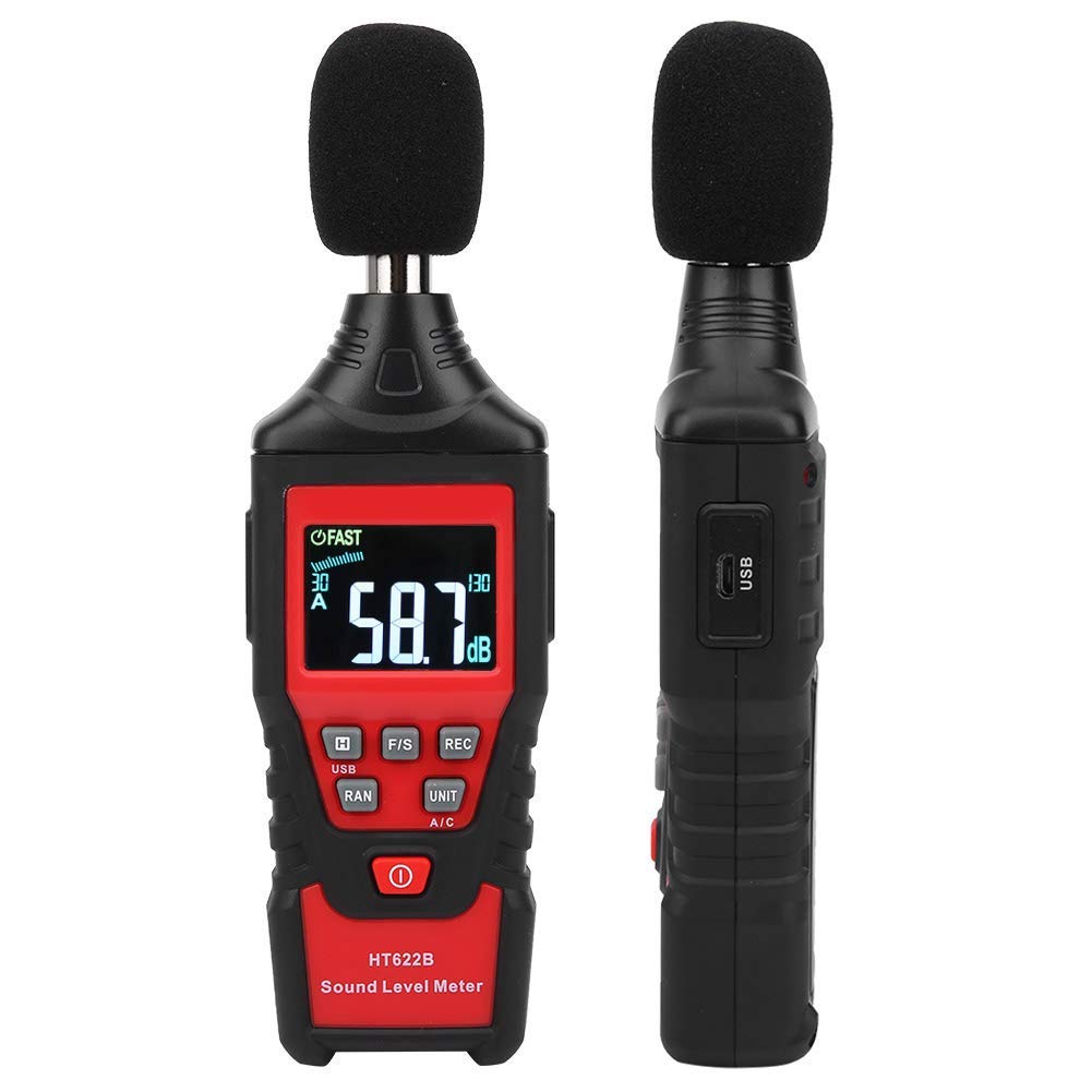 Medidor de Decibelios, Medidor de Decibelios, Lector de Nivel de Sonido, Medidor de Nivel de Sonido Digital Portátil de Mano, Medidor de Ruido de Decibelios, Instrumento de Medición(HT622A)
