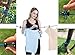 Newraturner 2 Pack Portable Clothesline with 12 Clothespins, Windproof Travel Stretchy Retractable Elastic Laundry Clothes Line for Backyard, Vacation Hotel, Balcony Drying