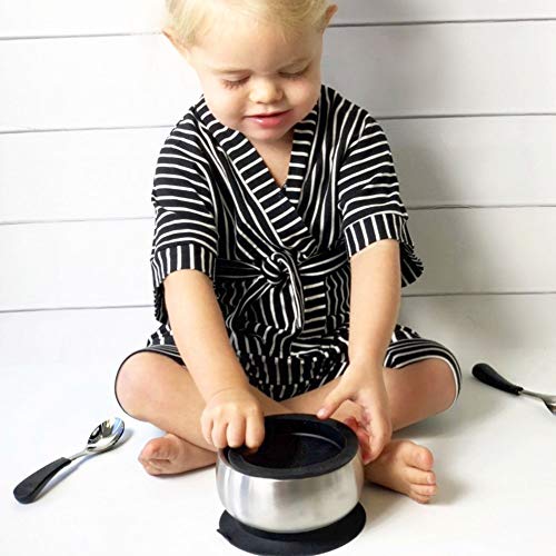 image for Avanchy Baby Spoons, Forks Stainless Steel and Silicone Set, Self Feed
