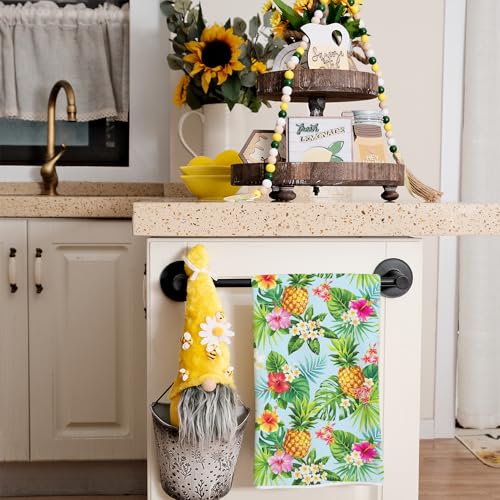 Arkeny AD308 Pineapple Summer Kitchen Towels Dish Towels Set Of 2,Hello Sunshine Leaves Hand Towels 18X26 Inch Drying Dishcloth,Farmhouse Home Seasonal Holiday Summer Decorations Ad308 thumb #4