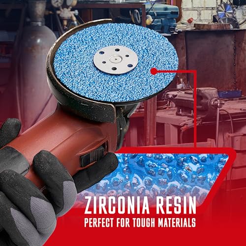 Disques de ponçage zircone robustes grain 24 pour meuleuse d'angle 12,7 x 2,2 cm