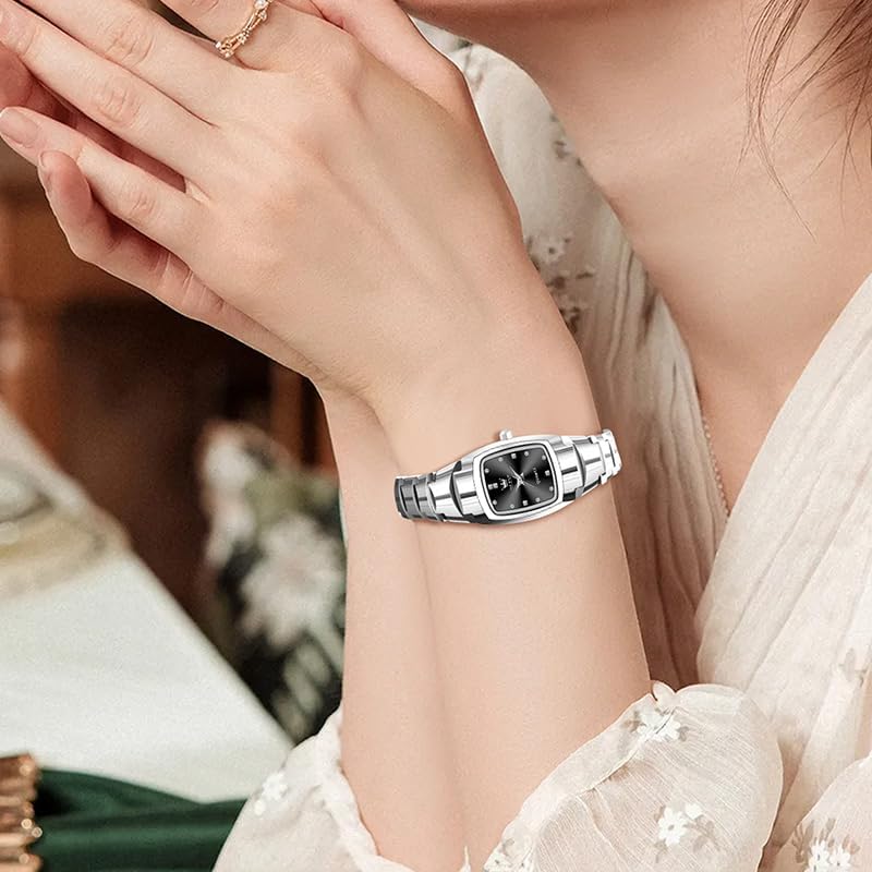 OLEVS Watches for Women Small Square Face Ladies Watches Waterproof Tungsten Steel Dainty Dress Rectangle Female Womens Wrist Watches for Small Wrists Gold/Silver/Black/Rose Gold - Image 6