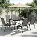7-Piece Outdoor Dining Set, All-Weather Patio Table and Chairs Set with Umbrella Hole for 6, Steel Slat Table and 6 Textilene Chairs for Backyard, Poolside and Garden, Grey(No Umbrella)