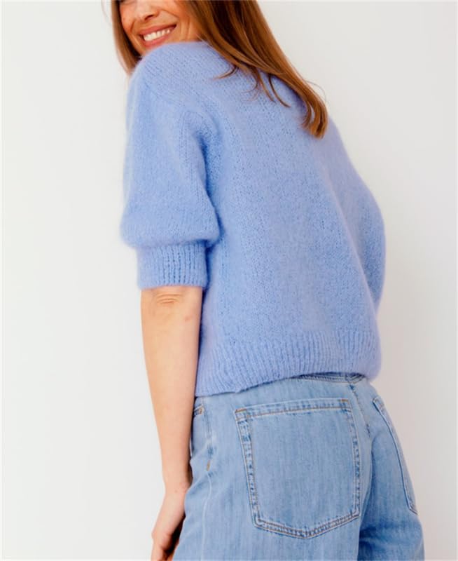 Image of Women Knitted Crop Cardigan Shirt Short Sleeve Button Down Ribbed Knit Crop Top Y2k Girls Outwear Top Tee Shirt
