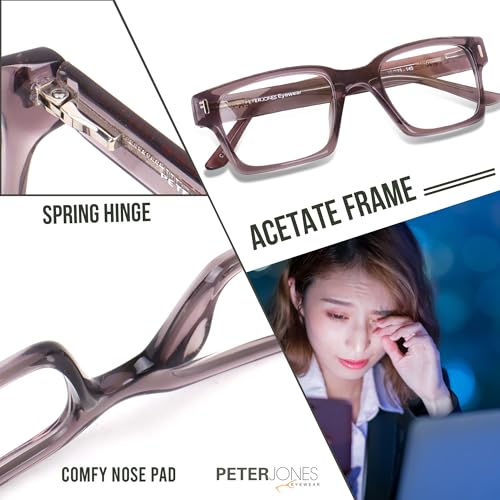 Image of Peter Jones Acetate Unisex Large Broad Style Premium Spectacle Frame with Spring Hinges (U001)