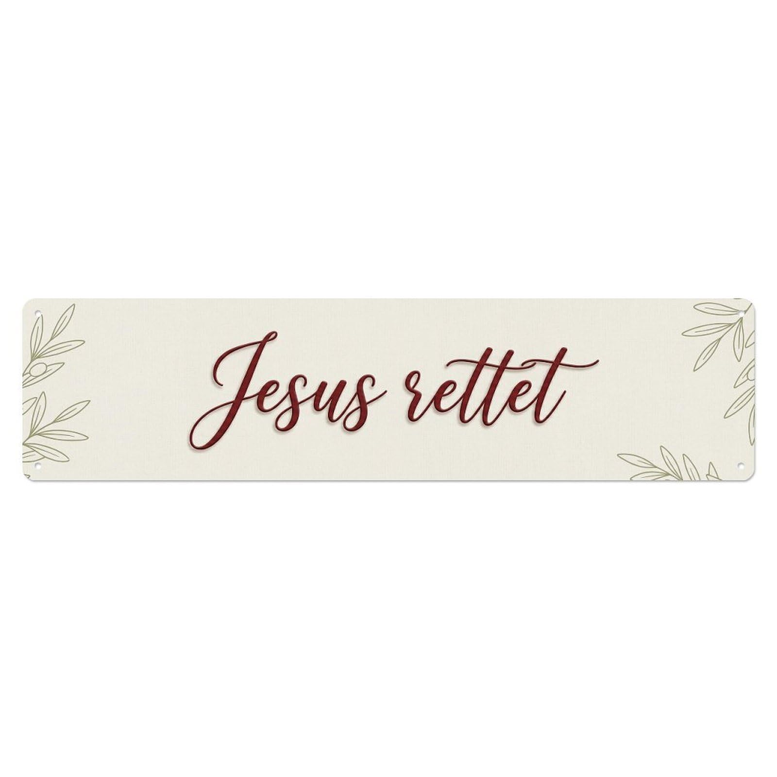 Okahys 4X16inch(10X40cm) Jesus Rettet Salvation Christian Vintage Metal Tin Sign