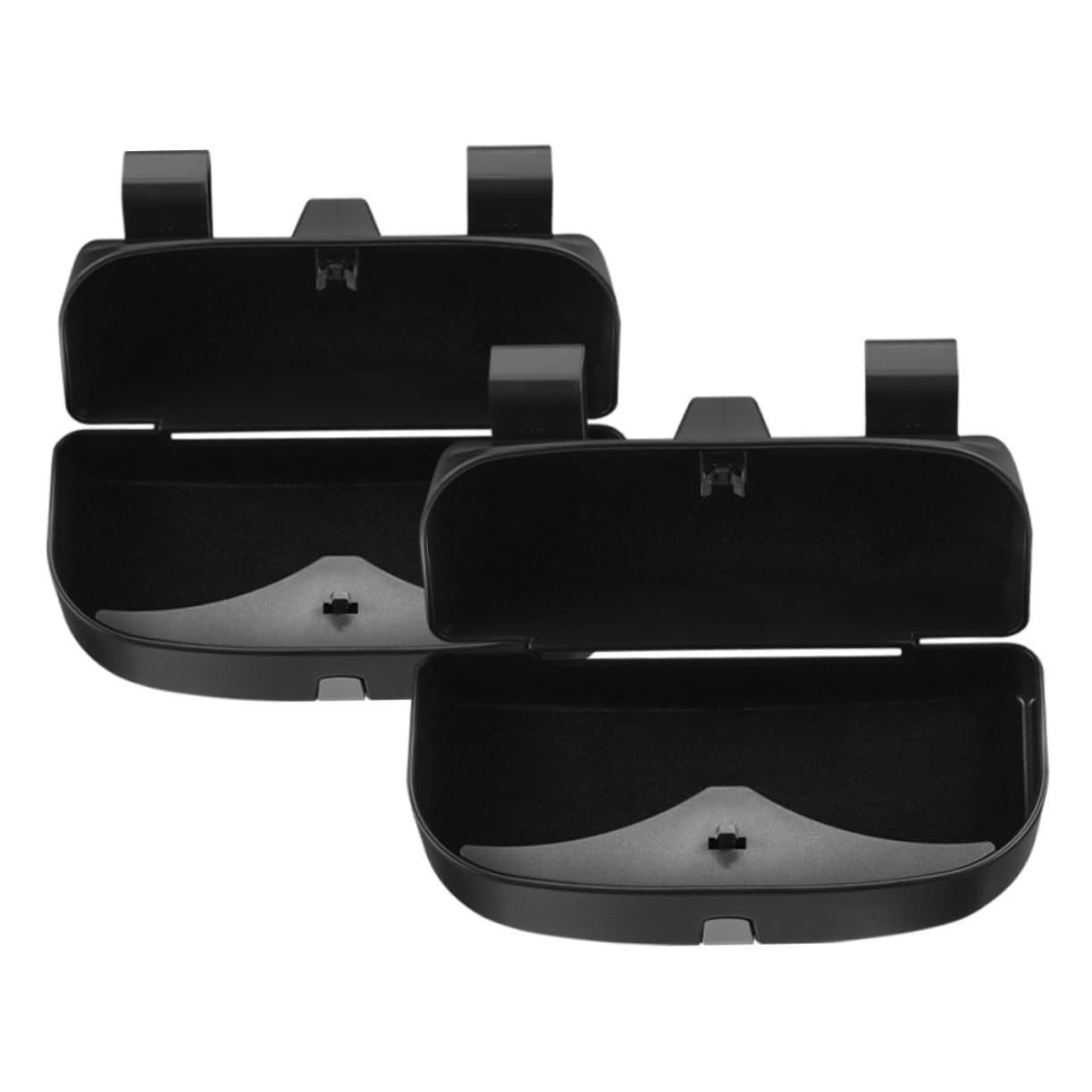 2 pièces Étui à Lunettes Auto Organisateur de Pare Soleil pour Lunettes de Soleil Vue Boîte de Rangement Rigide à Fixation Rapide sur Visor Accessoire Multifonctionnel pour