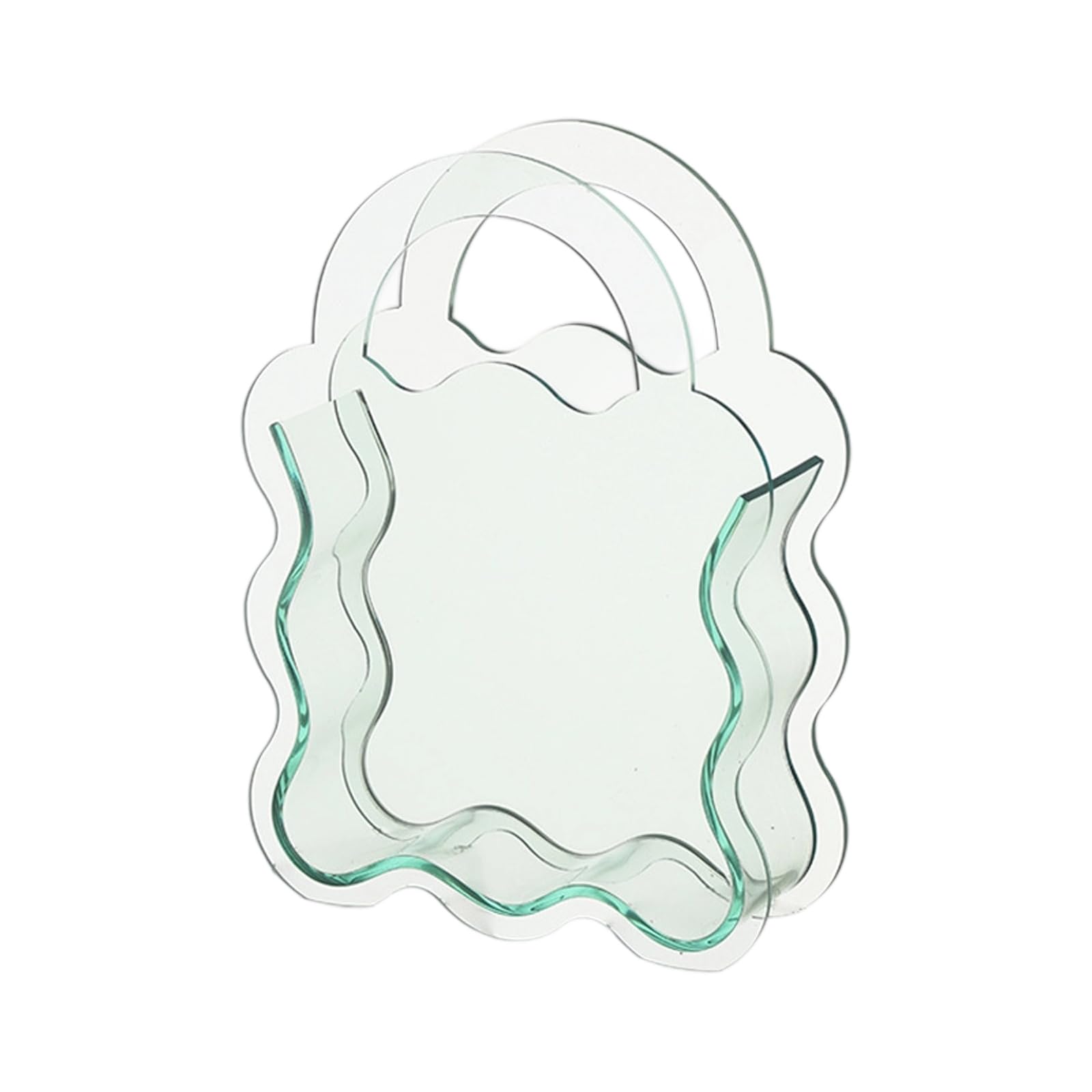 Buxuaaaa Fluorescent Green Clear Acrylic Flower Vases With Waves Shape Multipurpose Hydroponic Plant Container Home Decors For Plant Enthusiasts Acrylic Planter