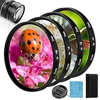 Fotover 82 mm Nahfilter-Set, Fotover 4-teiliges 1, 2, 4, 10 Makrofilter-Zubehör, Nahlinsen-Filter-Set mit Objektivfilterbeutel für Canon, Nikon, Sony, Pentax, Olympus, Fuji, DSLR-Kamera, Objektivdecke
