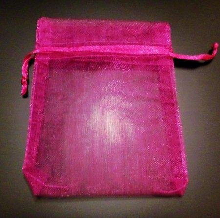 15 Hot Pink jewelry wedding organza gift bags 7 x9 cm distribute and sold by JOYDIY