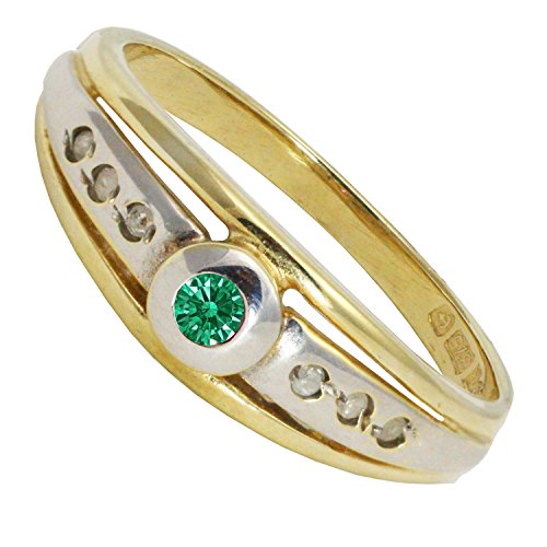 Bague fiançailles émeraude or jaune BJC en taille 54 pour sublimer votre quotidien