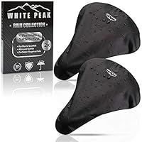 WHITE PEAK® 2er Set Sattelbezug in Universalgröße für jedes Fahrrad - Sattelschutz Wasserdicht - Fahrradsattel Regenschutz - Überzug Fahrradsattelschutz - Fahrradsattelbezug für wasserdichte Sattel