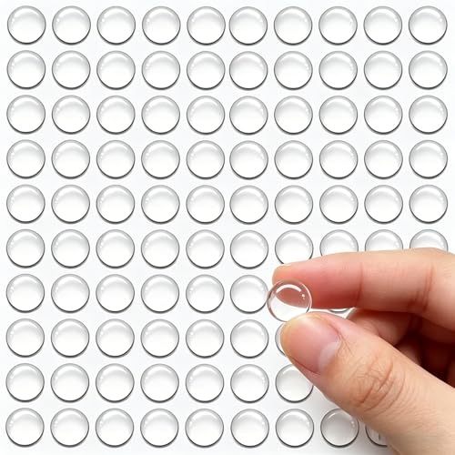 100 Pcs Clear Rubber Bumper Pads 8x4mm Self-Adhesive Silicone Door Protectors Wall Protector Cupboard Door Stoppers Anti-Slip Rubber Pads for Furniture Drawers Glass Tables