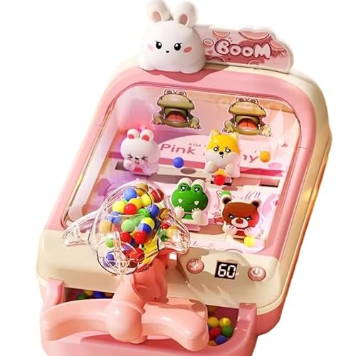 子供用ピンボールゲーム機 親子の交流 楽しい デュアル電源 USBポート ライトとサウンド内蔵 チャレンジング 反射神経と集中力を高める コンパクトで軽量 誕生日プレゼント クリスマスプレゼント 子供の日のプレゼント (ビー玉90個,ピンク) [並行輸入品