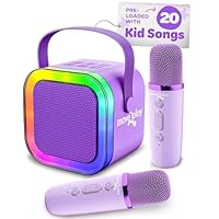 Move2Play, Karaoke Machine for Kids | Includes 20+ Kid Songs | 2 Microphones | Connect with Bluetooth | 3, 4, 5, 6, 7+ Year Old Gift | Toy for Girls, Boys, & Toddler | Birthday Present