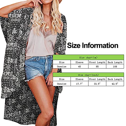 Image of Jayscreate Women's Breezy Summer Boho Kimonos Sheer Beach Cardigan Cover Up