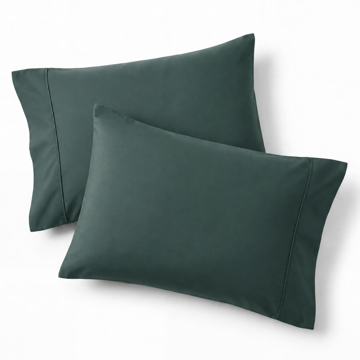 Bedsure King Size Pillow Cases Set of 2 - Forest Green Brushed Microfiber Pillowcases 2 Pack, Super Soft Pillow Sham Cover with Envelope Closure, Wrinkle, Fade Resistant, 20x36 Inches