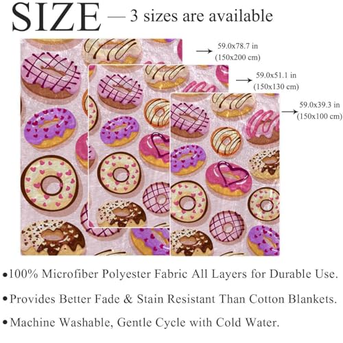 Couverture polaire donuts microfibre chaude et douce jeté canapé plaid - 5