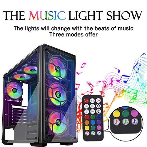 image for MUSETEX Phantom Black ATX Mid-Tower Computer Gaming Case USB 3.0 Ports