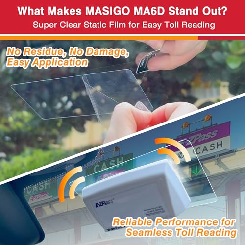 Universal EZ Pass Holder for Tinted Windows – No Adhesive Residue – Static Cling Mount with 3M Dual Lock – Heat-Resistant & Removable for Rental Cars – Fits I-Pass, SunPass, FasTrak, Toll Tags