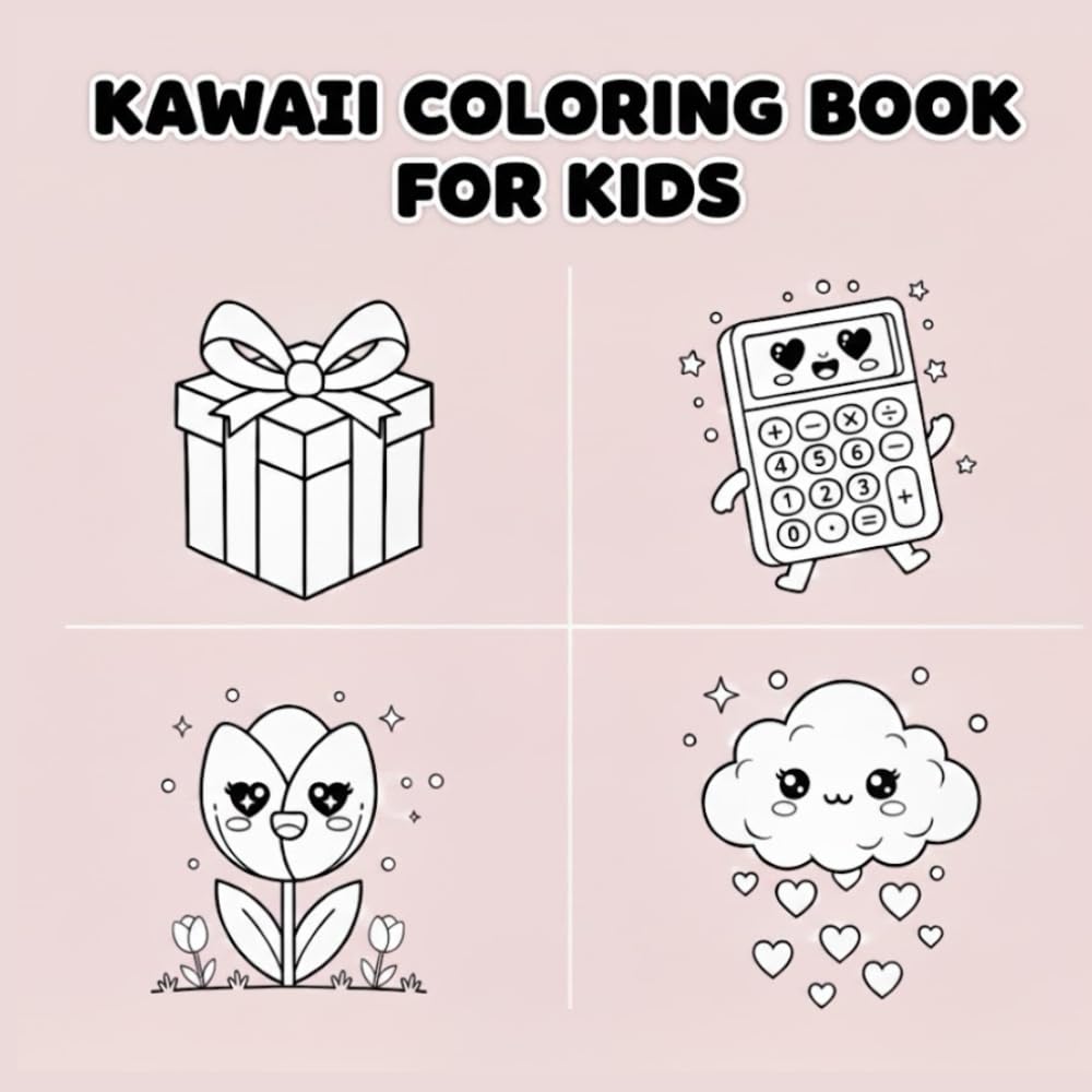 kawaii coloring book for kids: cute coloring book