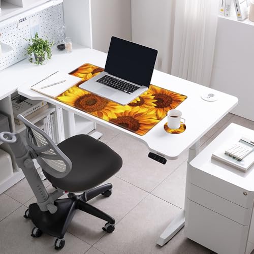 Image of Sunflower Mouse Pad Large Desk Mats on Top of Desks Pad 31.5''x 15.75''inch Gaming Mousepad Long Extended Desk Protector Mat Full Laptop Mat for Wireless Mouse Non Slip Work Computer