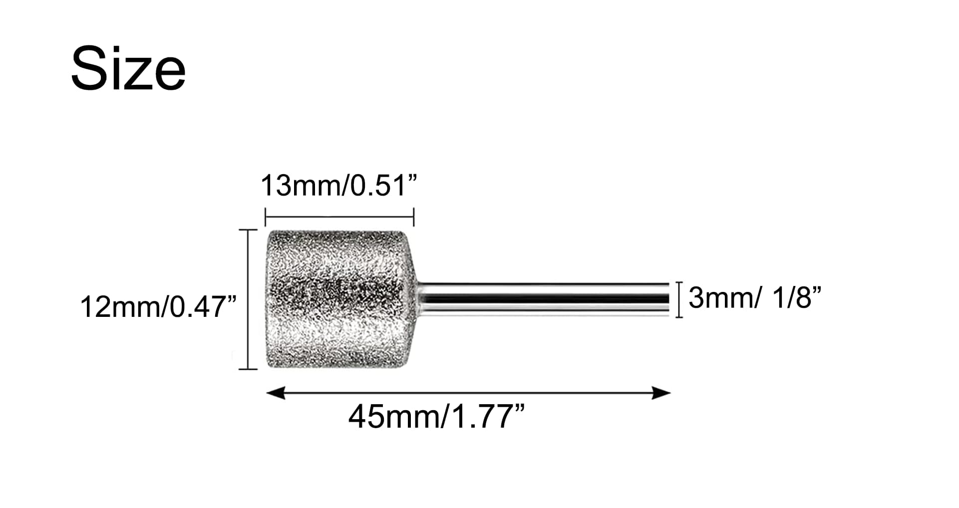 NACX 12mm Cylinder Head Diamond Points Grinding Bit, 1/8