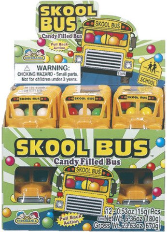 Skool Bus with Candy .53 ounce (Pack Of 12)