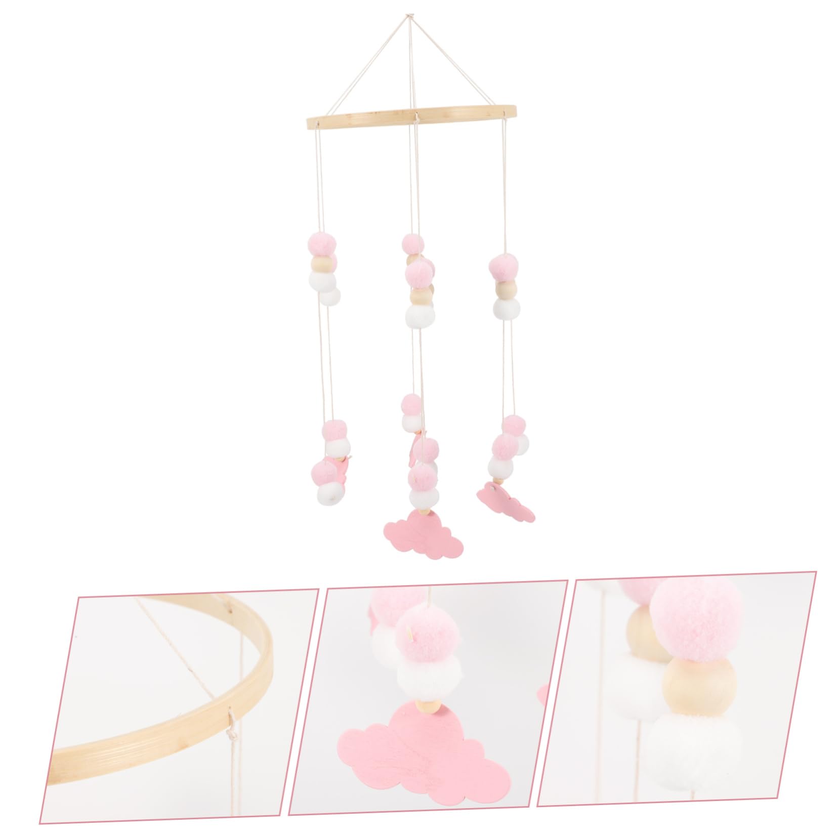 BESTonZON 5pezzi Giostrina Culla Con Pendenti Feltro Forma Di Elefante e Stelle Mobile Da Culla Per Decorazione Per Cameretta Stile Nordico Giocattolo Appeso Sicuro e Adorabile