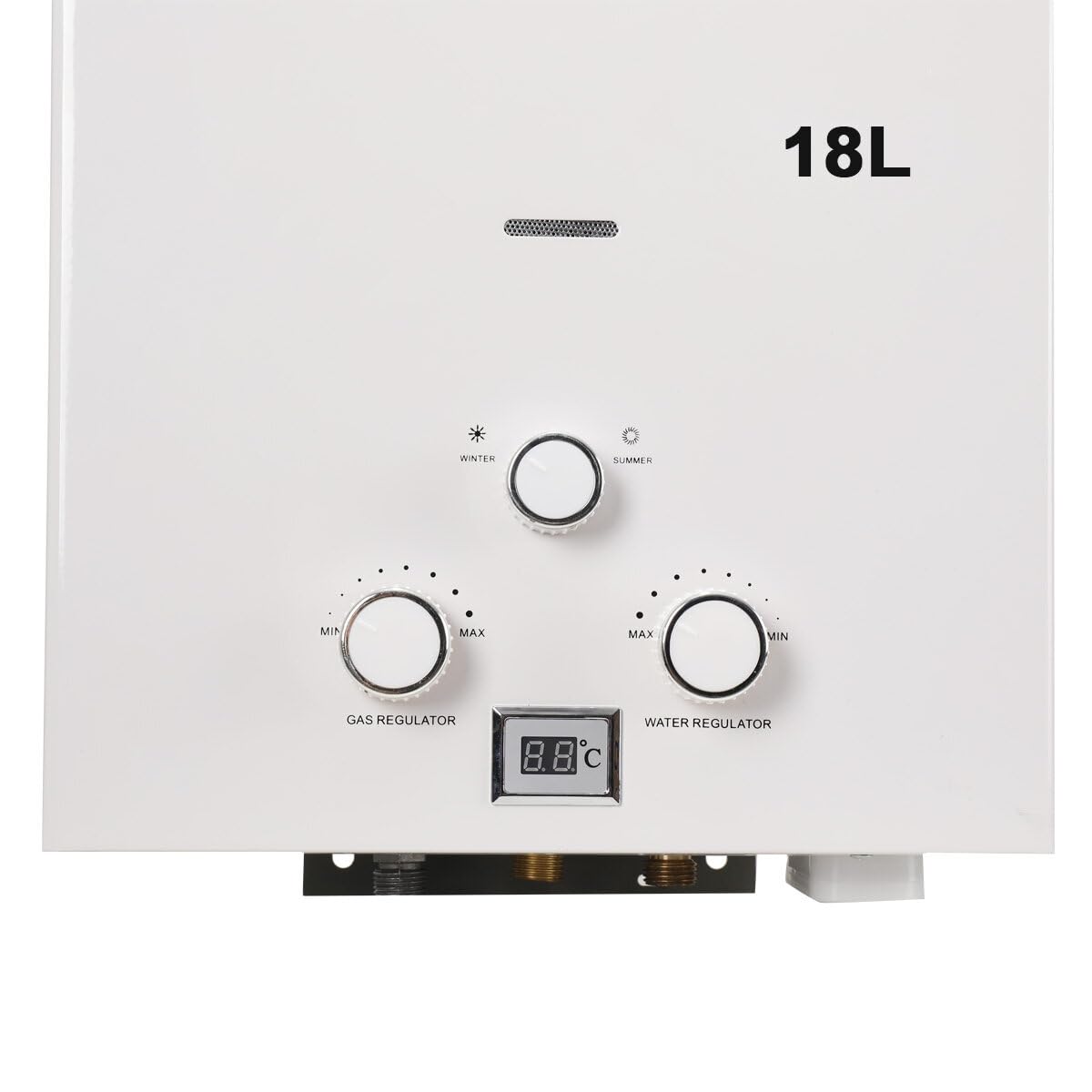18L 36KW Tragbare Gasdurchlauferhitzer Propangas Campingdusche für Außenbereich Warmwasserboiler, Weiß