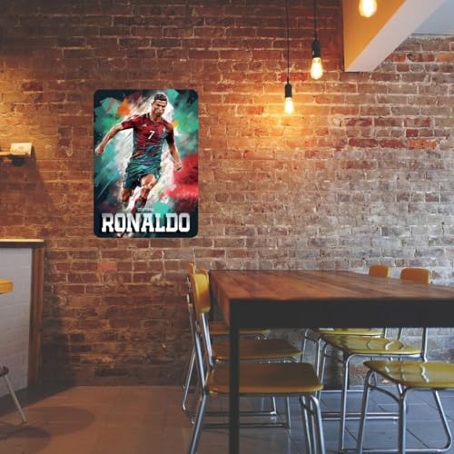 Image of Zesta Bathroom Decor Items Washroom Decor Tin Sign | Aesthetic Posters Wall Poster for Bedroom | Magnetic Cafe Decoration Items /Restaurant Decorations Items | Quirky Home Decor Bar Accent (Ronaldo)