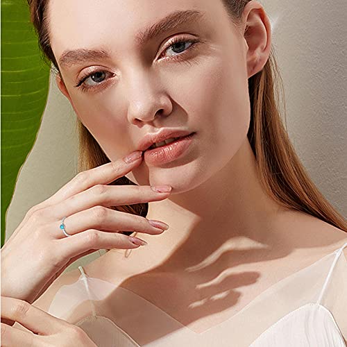 Tughra Turquoise Ring Adjustable Open Rings For Women S925 Sterling Silver Turquoise Boho Rings Stackable Statement Ring Blue Round Gemstone Vintage Ring Jewelry Gift For Women Teen Girls #TOP4