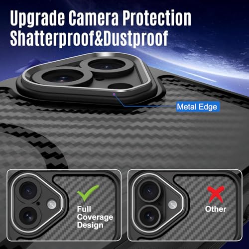 Dahkoiz for iPhone 16 Plus Case, with 2X Privacy Screen Protector, Compatible with MagSafe, [Camera Protection] [15ft Drop Protection] Slim & Rugged Magnetic Phone Case for iPhone 16 Plus, Black - image 4