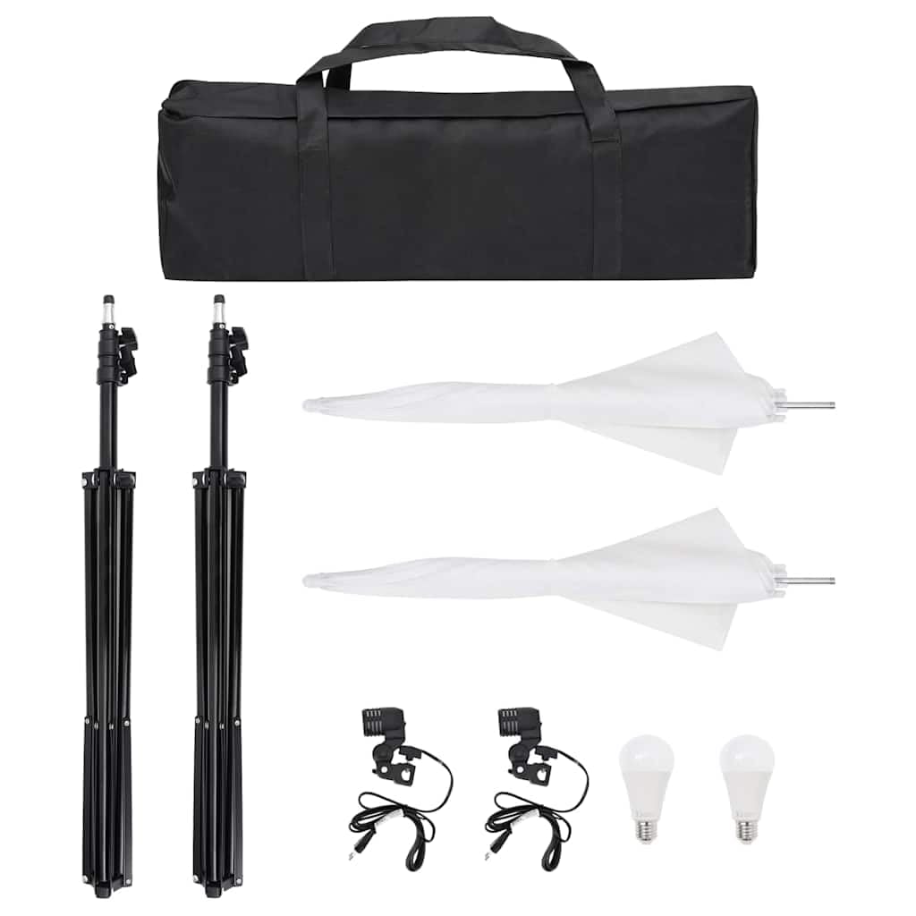 Set da studio fotografico con illuminazione, sistema di sfondo, luce da studio, softbox, luce LED dimmerabile, luce continua, lampada fotografica per fotografia di prodotti e ritratti, studio