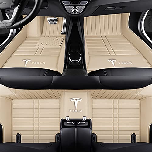 TKGGSF Coche Cobertura Completa Alfombrillas Antideslizantes, para Tesla Model 3 2019-2020 Car Floor Mats Moquetas Interior Accesorios