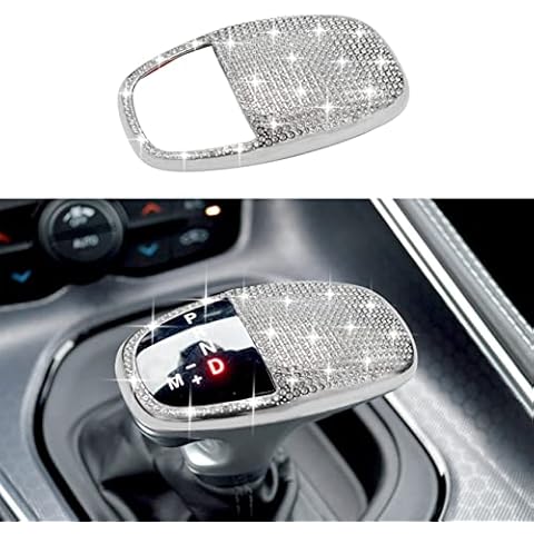 SENSHINE Gear Shift Knob Head Cover Bling Trim for Dodge Charger Challenger Accessories 2015-2023 2024 Durango 2016-2023 2024 ABS Interior Shell Insert Decoration Protector Gear Shifter Cover (White) Cover