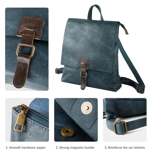 Image of Women's Fashion Backpack Purse Multipurpose Design Convertible Satchel Handbags Shoulder Bag Travel bag (Lighte Blue)
