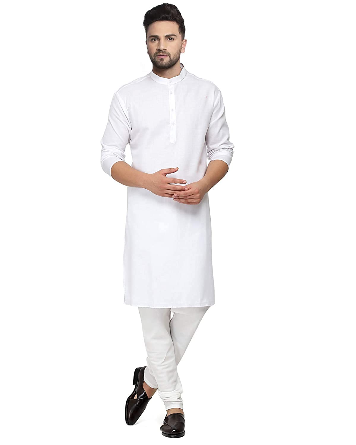 Galaxie India White Men's Khadie Cotton - Kurta Pyjama Set-picture-32