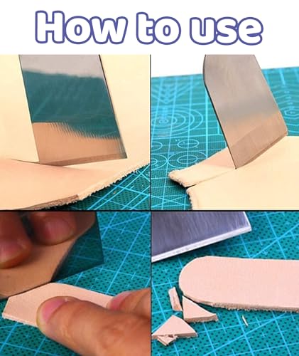 Image of Stainless Steel Leather Cutting Knife, 6.69 * 1.38 * 2.56in Leather Hole Punch Tool, Craft Tool with Wooden Handle for Precise Trimming and Skiving